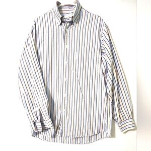 Faconnable Blue Striped Long Sleeve Dress Shirt Men's  Size 5- 16 1/2Made In USA